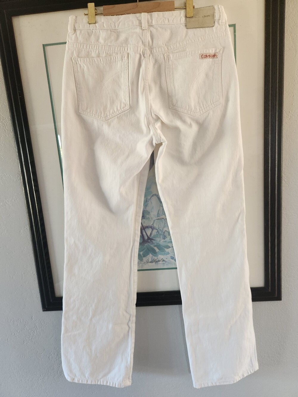 Calvin Klein 90s White Jeans Slim Bootcut Vintage Women's Minimalist - Picture 3 of 13